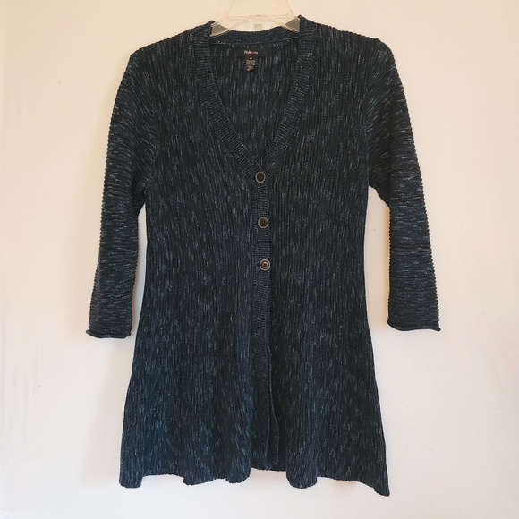 Style & Co Blue Button Front Sweater cardigan womens size medium - Picture 13 of 13
